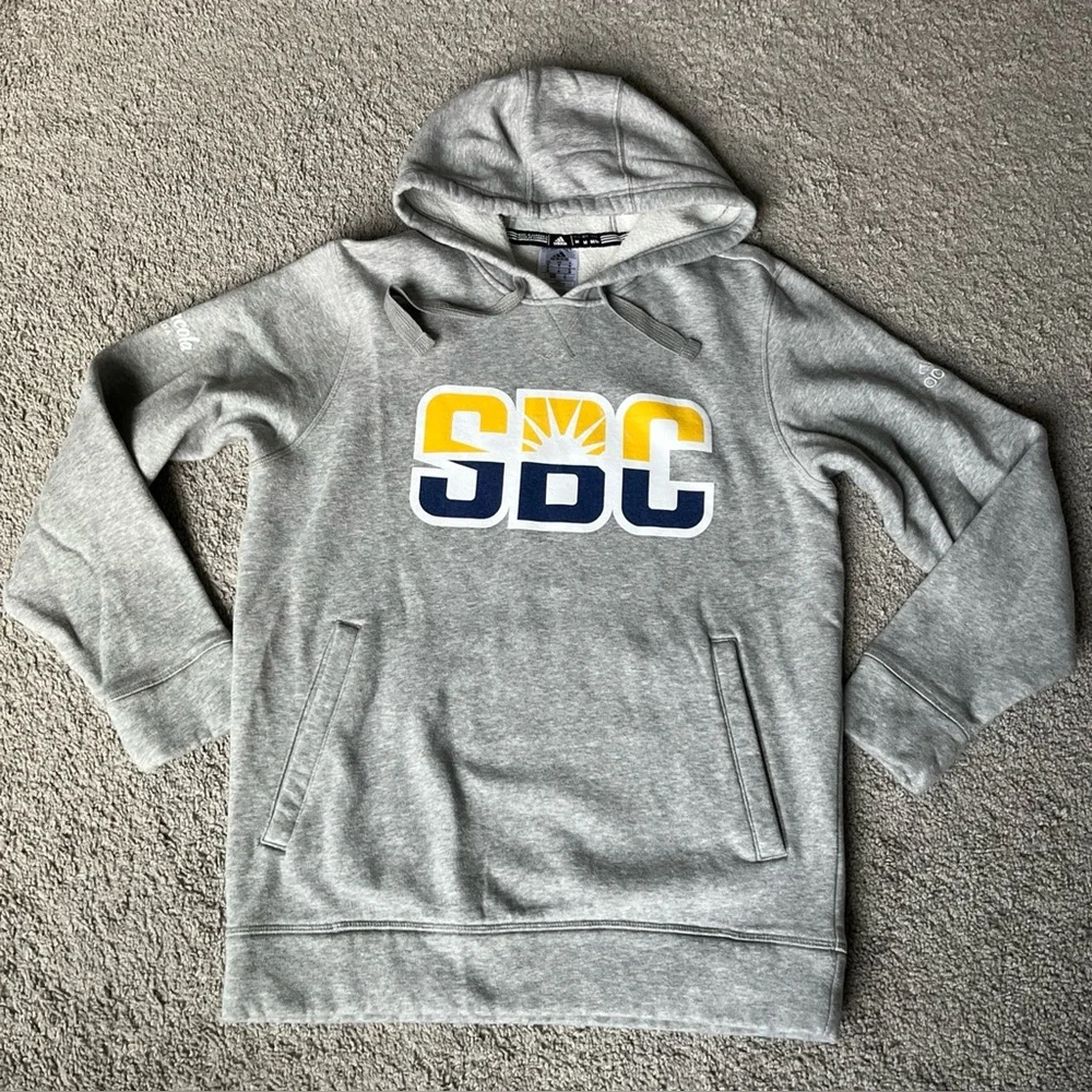 Adidas Men’s SBC Gray Hooded Sweatshirt-Size M